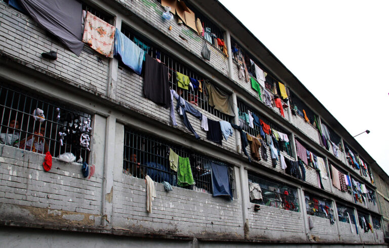 Exterior Windows of the prison La Modelo Prison of Bogotá,